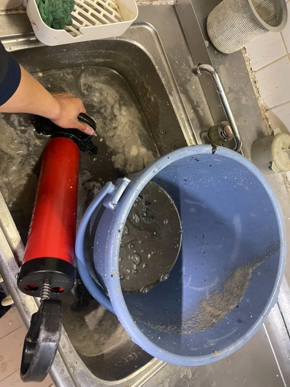 川口市 キッチン排水詰まり